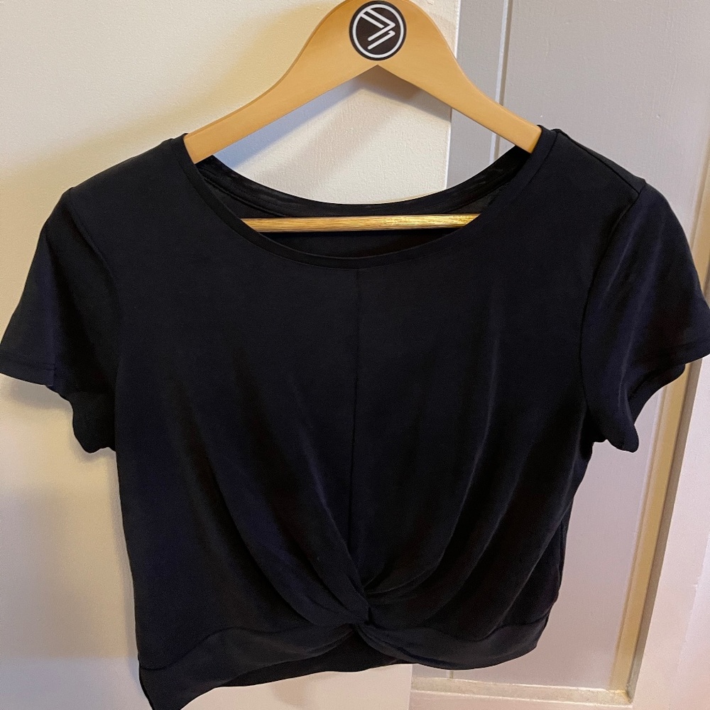Black Twist-Front Women's Top